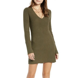 Something Navy Fitted Long Sleeve Sweater Dress